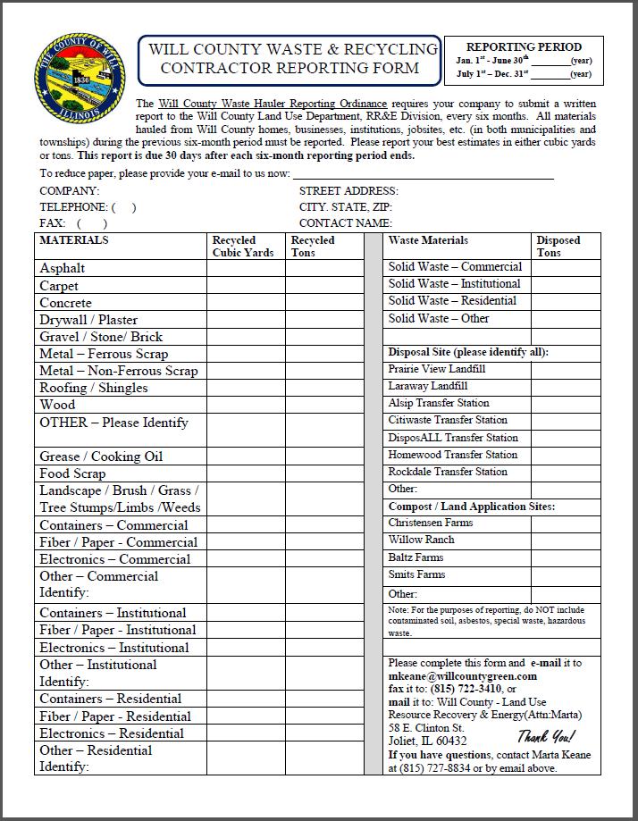 Waste Recycling Form Graphic